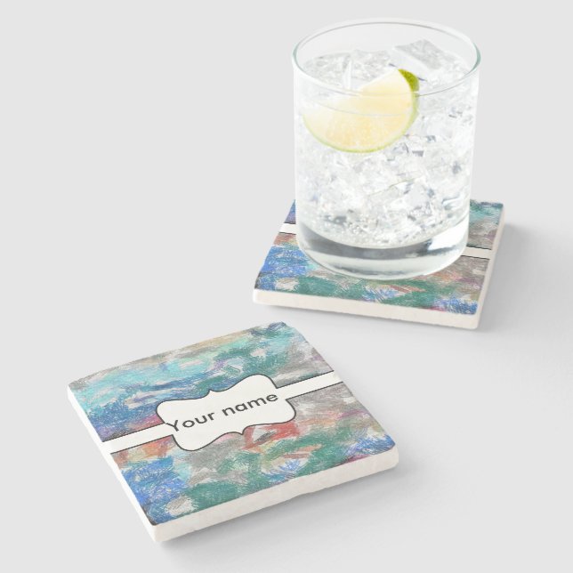 Crayons texture stone coaster (Side)