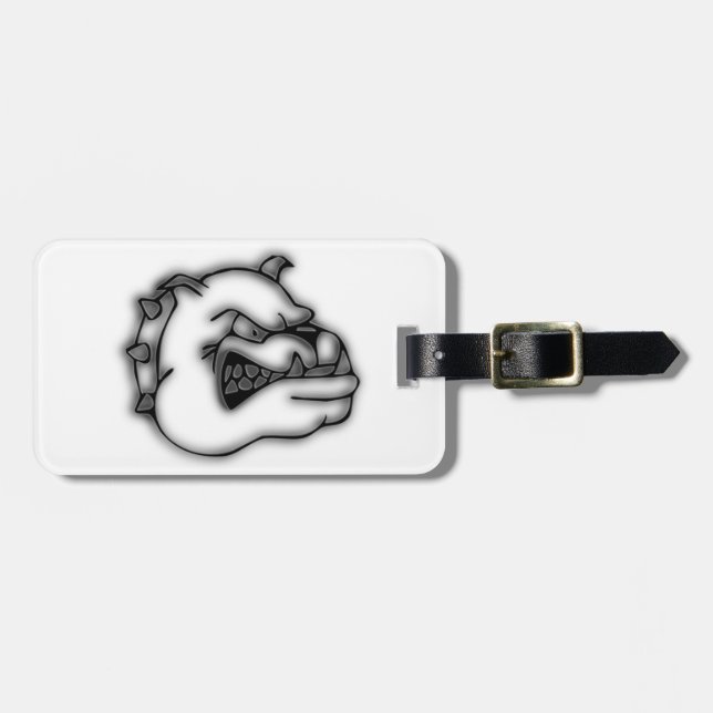Crazed Bulldog Luggage Tag (Front Horizontal)