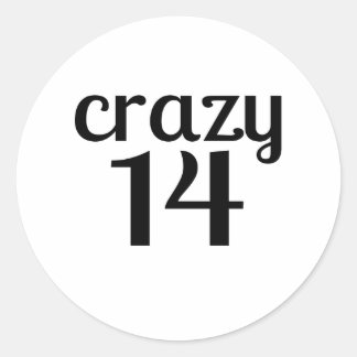 Crazy 14 Birthday Designs Classic Round Sticker