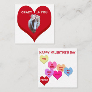 CRAZY 4 YOU Silly Pony Conversation Hearts Card