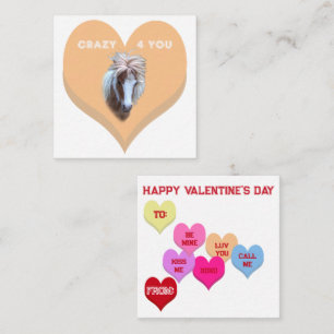 CRAZY 4 YOU Silly Pony Conversation Hearts Card