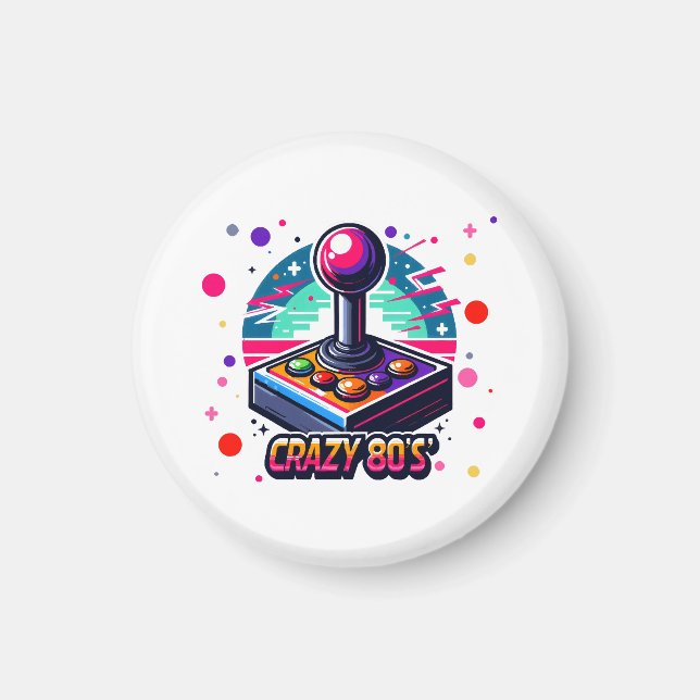 crazy 80s old School Style Magnet (Front)