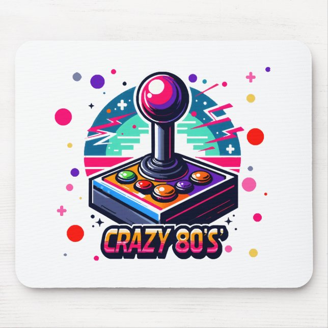 crazy 80s old School Style Mouse Mat (Front)