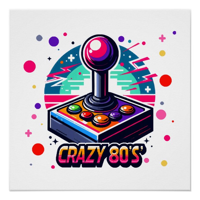 crazy 80s old School Style Poster (Front)