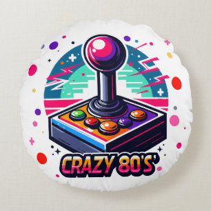 crazy 80s old School Style Round Cushion