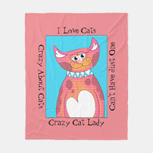 Crazy About Cats Fleece Blanket