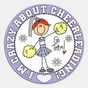 Crazy About Cheerleading T-shirts and Gifts Classic Round Sticker