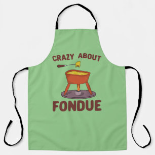 Crazy About Fondue Pun T-Shirt Apron
