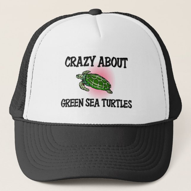 Crazy About Green Sea Turtles Trucker Hat (Front)