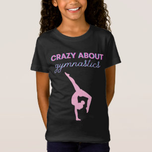 Crazy About Gymnastics Pink & White T-Shirt 