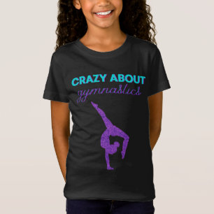 Crazy About Gymnastics Purple & Aqua T-Shirt