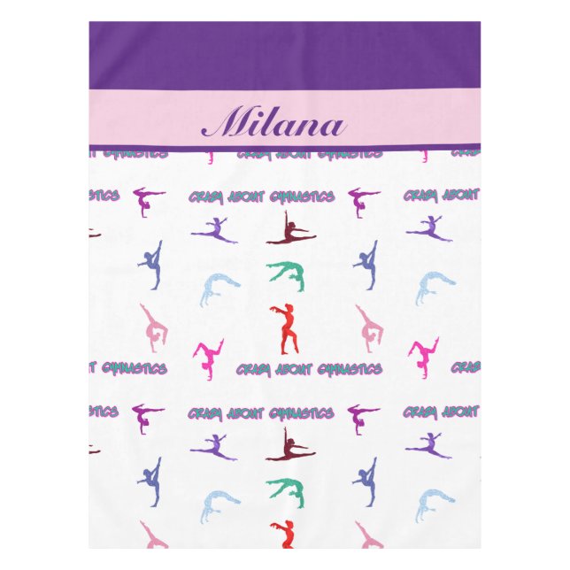 Crazy About Gymnastics Tablecloth (Front)
