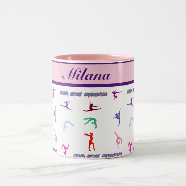 Crazy About Gymnastics Two-Tone Coffee Mug (Center)