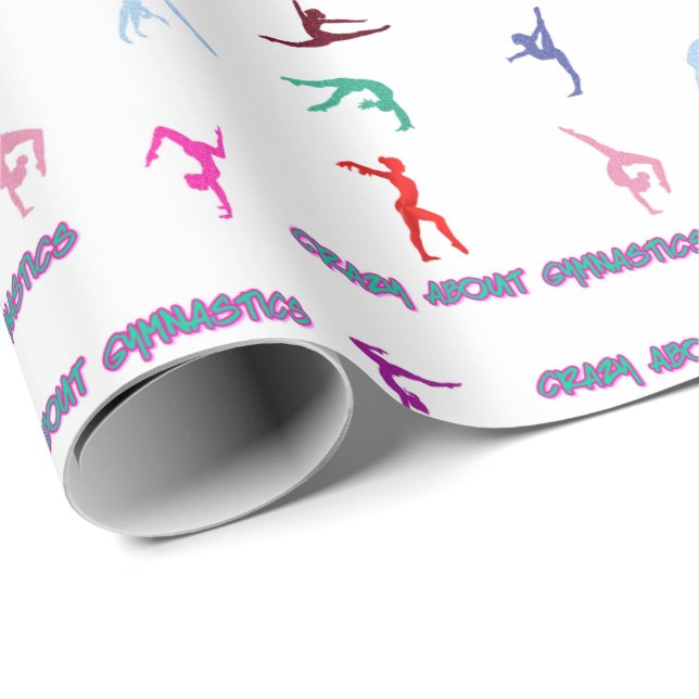 Crazy About Gymnastics Wrapping Paper (Roll Corner)