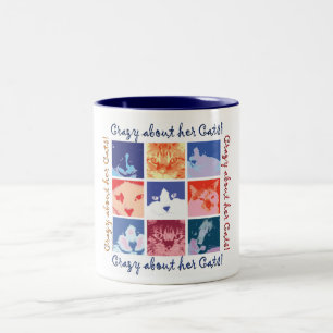 Crazy About Her Cats Two-Tone Coffee Mug