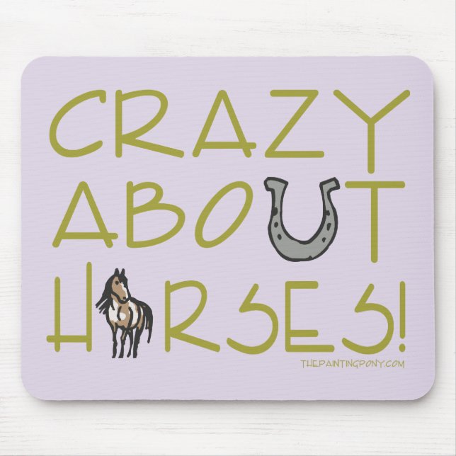 Crazy About Horses Mouse Mat (Front)