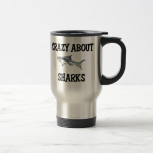Crazy About Sharks Travel Mug