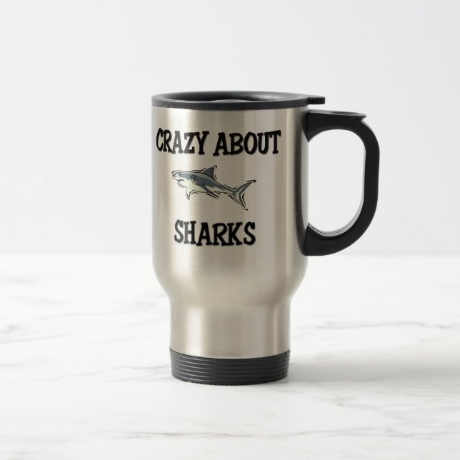 Crazy About Sharks Travel Mug (Right)