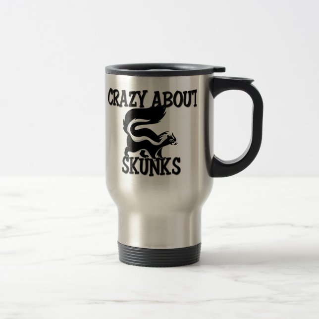 Crazy About Skunks Travel Mug (Right)