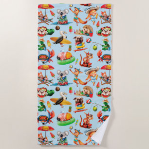 Crazy About Summer Beach Towel