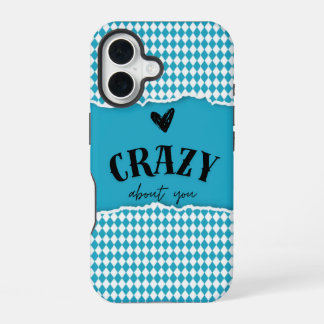 Crazy About You – Teal Heart iPhone Case