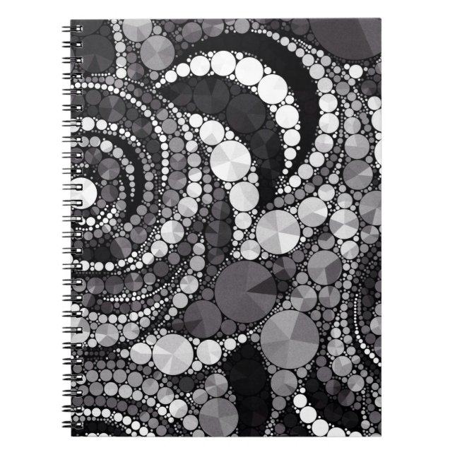 Crazy Abstract BLK & WHT design Notebook (Front)
