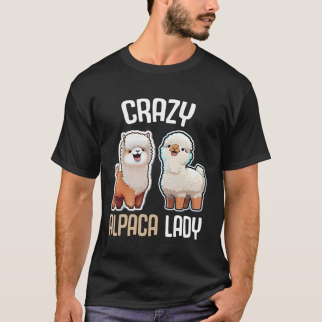 Crazy Alpaca Lady Women s Cute Alpaca Lama Zoo  1 T-Shirt (Front)