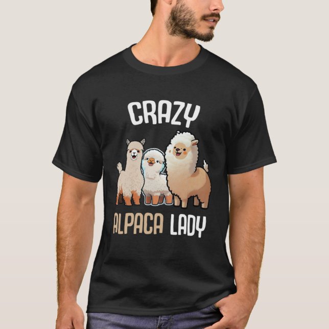Crazy Alpaca Lady Women s Cute Alpaca Lama Zoo  2 T-Shirt (Front)