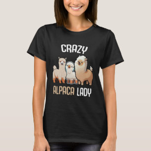 Crazy Alpaca Lady Women s Cute Alpaca Lama Zoo 2 T-Shirt