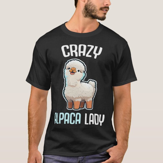 Crazy Alpaca Lady Women s Cute Alpaca Lama Zoo  4 T-Shirt (Front)