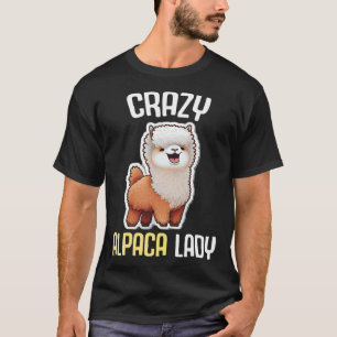 Crazy Alpaca Lady Women s Cute Alpaca Lama Zoo  7 T-Shirt