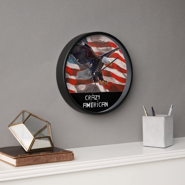 Crazy American Eagle Clock (Office)