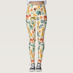 Crazy Animals Colourful Pattern Leggings