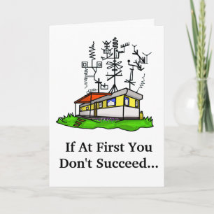 Crazy Antenna Mobile Home Ham Radio Greeting Card