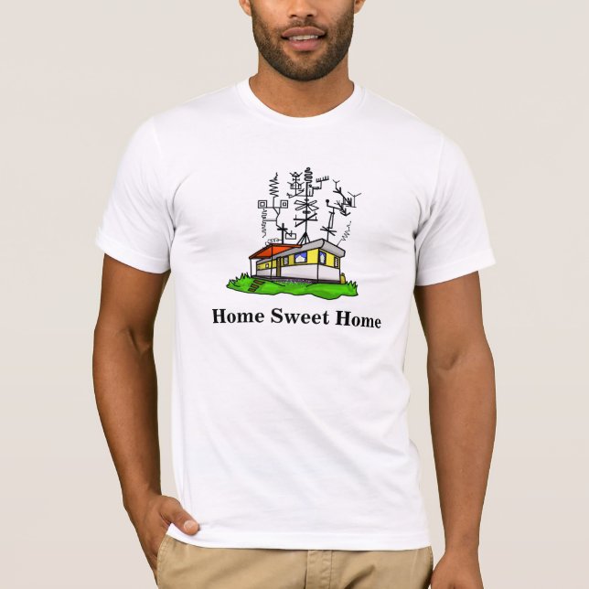 Crazy Antenna Mobile Home Ham Radio T-shirt #1 (Front)