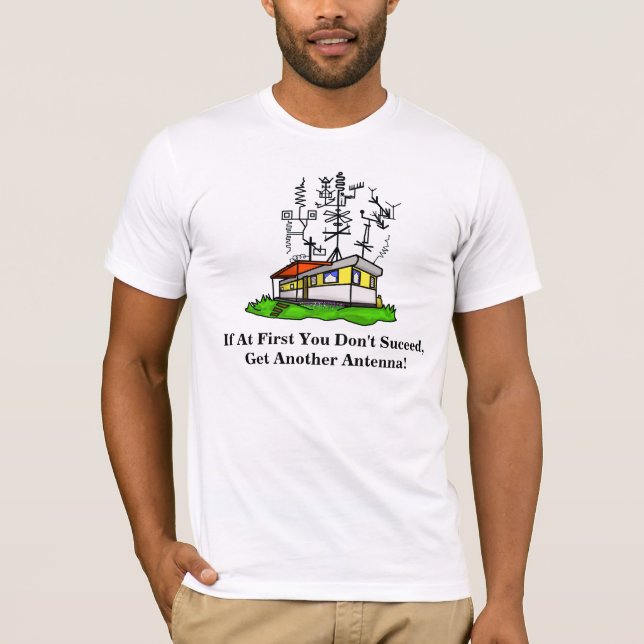 Crazy Antenna Mobile Home Ham Radio T-shirt #2 (Front)