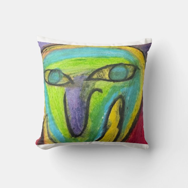Crazy Art 1 Throw Pillow (Front)