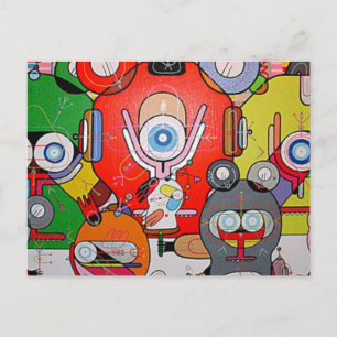 crazy art postcard