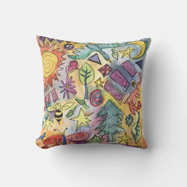 CRAZY ART Watercolor Pillow (Front)