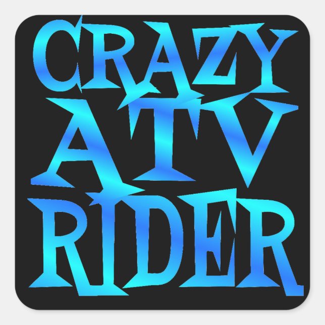 Crazy ATV Rider Square Sticker (Front)
