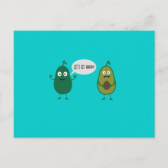 crazy avocado undresses postcard (Front)