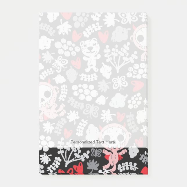 Crazy babies pattern post-it notes (Front)