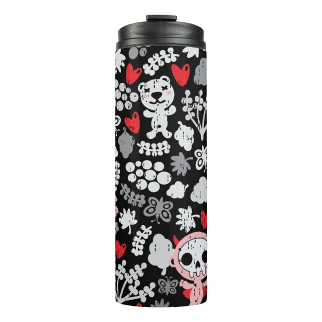 Crazy babies pattern thermal tumbler (Front)