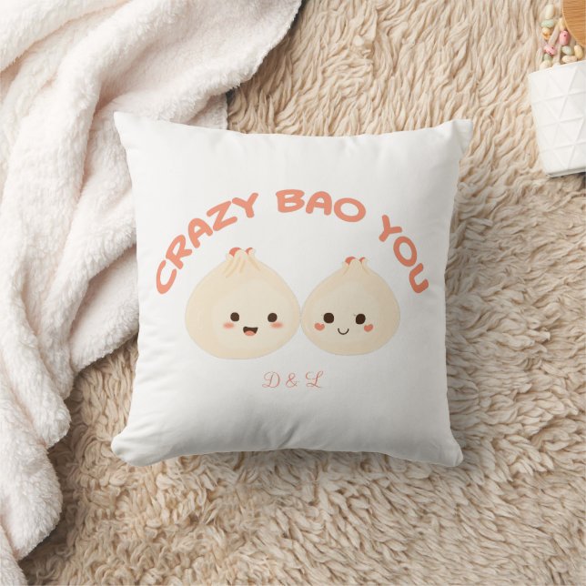 Crazy Bao You Cute Couple throw pillow Set (Blanket)