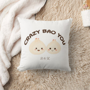 Crazy Bao You Cute Couple throw pillow Set