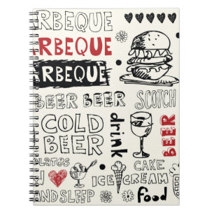 crazy barbeque doodles notebook
