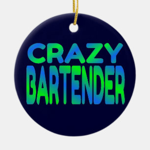 Crazy Bartender Ceramic Tree Decoration