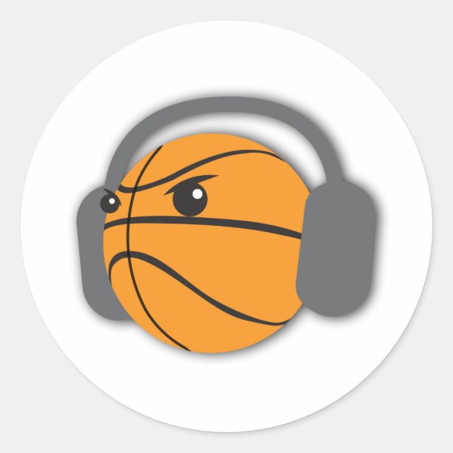 Crazy Basketball Classic Round Sticker (Front)