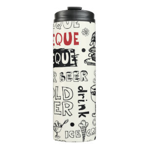 Crazy BBQ: Whimsical Doodle Art Thermal Tumbler