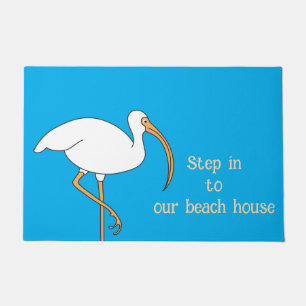 Crazy Beach Bird Door Mat